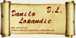 Danilo Lopandić vizit kartica